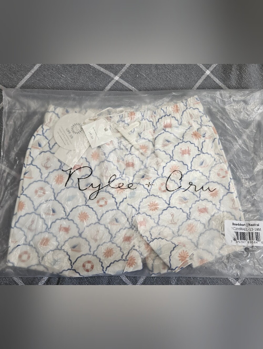 Rylee + Cru Nautical Board Shorts - Size 12 Months